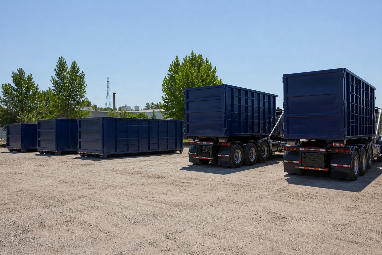 Commercial roll-off containers sized for construction and plant cleanouts